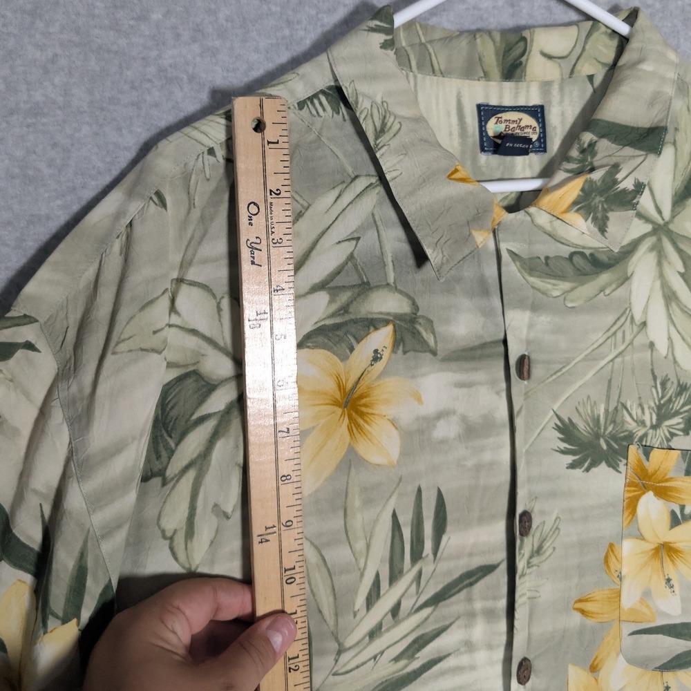 Tommy Bahama Shirt Mens XL Green Floral Palm Tropical Island‎ Retro Relaxed Fit - Picture 10 of 12